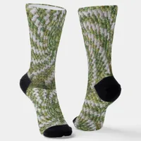 Sock (ao) - Crochet Spirals in White and Green