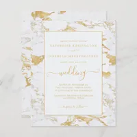Budget Chic Gold Foil Marble Wedding Invitation
