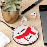 Martial Arts Red Belt Rank Wireless Charger