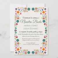 Floral Aesthetic Folk Art Colorful Spanish Wedding Invitation