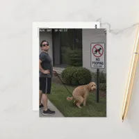 Dog and Human Ignore Warning Sign Postcard