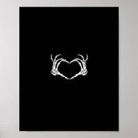 Skeleton Hands Heart Graphic Poster