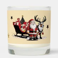 Retro Vintage Santa and Sleigh Scented Candle