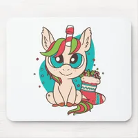 Unicorn Christmas Mouse Pad