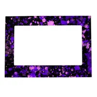 Purple Paint  Splatters Magnetic Frame