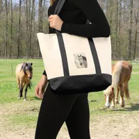 White dream horse tote bag