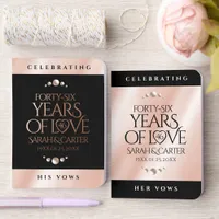 Elegant 46th Pearl Wedding Anniversary Celebration Foil Vow Books