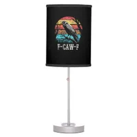 F-Caw-F Crow Retro Sunset Pun Funny Bird Cawing Gr Table Lamp