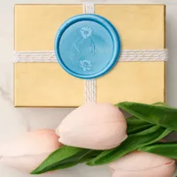 Elegant Navy Floral Wedding , Rustic Romantic  Wax Seal Sticker