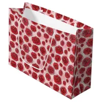 Red Roses on Pink Watercolor Pattern Large Gift Bag