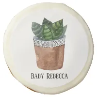 Potted Succulent Houseplant Custom Sugar Cookie