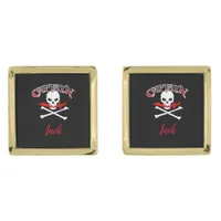 Personalized Jolly Roger (Cutlass)  Cufflinks