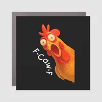 Gothic Humor Funny F-Caw-F Crow Car Magnet