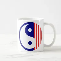 Red White and Blue Yin Yang Coffee Mug