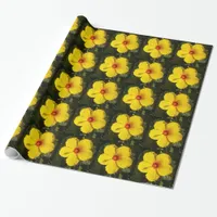 Yellow Hibiscus Flower Wrapping Paper