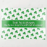 Irish shamrocks pattern personalized  trinket tray