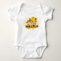 Sunflower Gnomes Baby Bodysuit