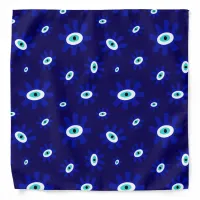 Evil Eye Lucky Symbol Blue White Pattern Bandana