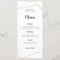 Elegant Gold Simple Geometric Frame wedding Menu