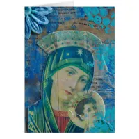 Mary and Child Mixed Media Collage Cards