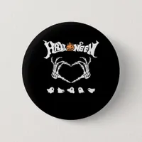 Skeleton Hand With Halloween Theme Dark Seasonal Button
