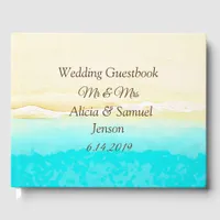 Ocean Shore Sandy Beach Wedding Guest Book