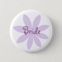 Purple Daisy Flower Bride Pinback Button