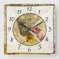 Sheet Music, Musical Notes Kitchen Square Wall Clock