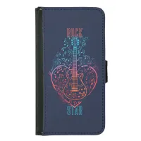 Guitar Heart Samsung Galaxy S5 Wallet Case