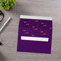 60th birthday purple gold hello 60 typography envelope