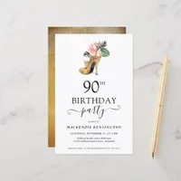 Budget Chic Floral Gold High Heels 90th Birthday