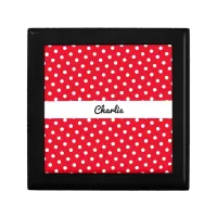 Personalized Wooden Polka Dot Patterned Keepsake Gift Box