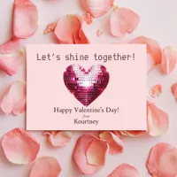 Romantic Disco Heart Valentine's Day Card