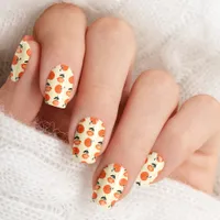 Cream Pumpkins & Flowers Fall Halloween Nail Wraps