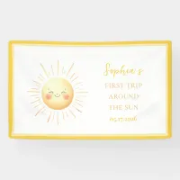 Cute First Trip Around the Sun Birthday Welcome Banner