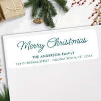 Merry Christmas Modern Custom Return Address Label