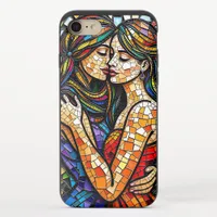 Mosaic Tile Style Ai Art Romantic Embrace  iPhone 8/7 Slider Case