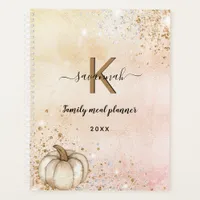Rose gold pumpkin family meal planner