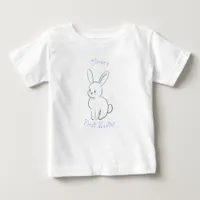 Baby's first Easter with cute sitting bunny blue Baby T-Shirt