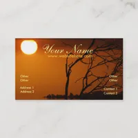 Golden Sunset Silhouette Business Cards