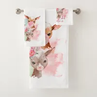 Cute Watercolor Baby Goats - The Answer is Goats Bath Towel Set