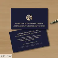 Accounting Tax Professional | Navy Blue Business Card