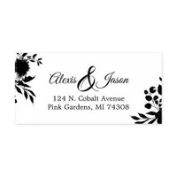 Elegant Flowers Script Ampersand Wedding Self-inking Stamp