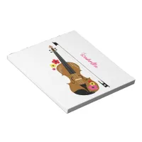 Violin Player Pretty Custom Floral Notepad