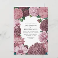 Mauve Smoke, Dusty Peony & Rosewater Clay Wedding Invitation