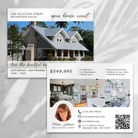 Real Estate Open House Invites Photos QR Code Flyer