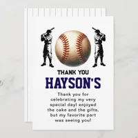 First Year Down Baseball 1st Birthday Party Thank You Card