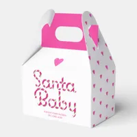 Santa Baby Pink Christmas Baby Shower Favor Box