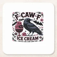 F Caw F Funny Trendy Square Paper Coaster