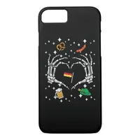 Oktoberfest Skeleton Hand Heart Flag German  iPhone 8/7 Case